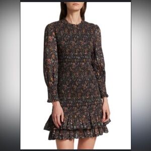 Veronica Beard Farha Printed Cotton Mini dress